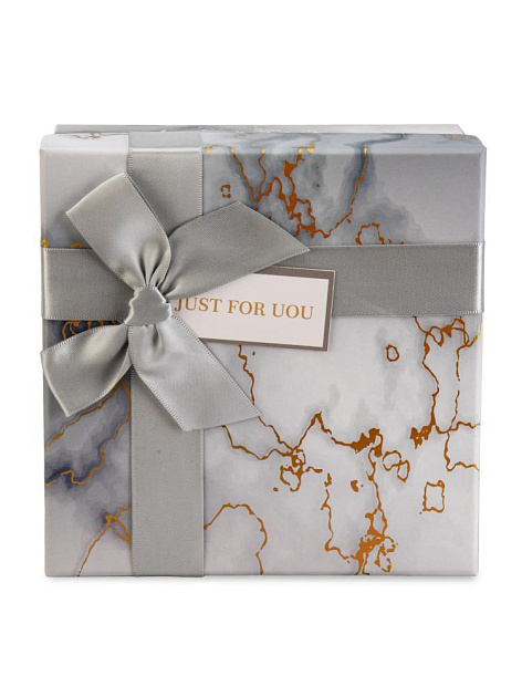 Подарочная коробка 17х17х8см МРАМОР белый картон 000000000001229191