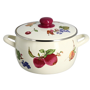 Кастрюля 4л Фрукты металлическая крышка 2413 000000000001140021