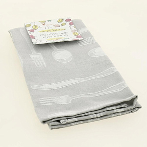 Полотенце кухонное 40х60см ВОТЕКС Столовые приборы светло-серый хлопок 000000000001208492