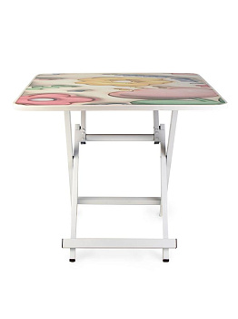 Столик 60х60х52см ST 3D складной цветочки железо/МДФ 000000000001227147