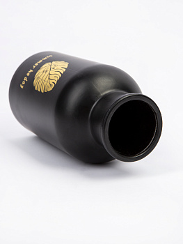 Ваза 1л Palm leaf черная стекло 000000000001209237