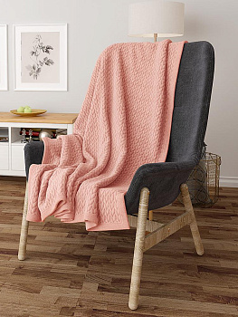 Плед DE'NASTIA Елочка 150х200 100%полиэстер розовый T040156 000000000001200625