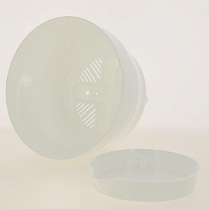 Горшок для растений Акцент 3л белый с пристежным поддоном прикорневой полив 000000000001196341