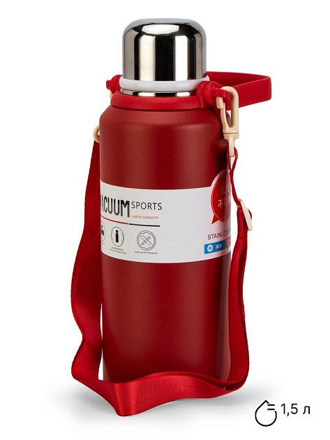 Термос 1,5л ST с клапаном с ручкой в ассортименте нержавеющая сталь 000000000001229296