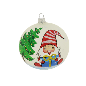 Декоративное украшение 10см Шар 5 БИРЮСИНКА Гномик стекло 000000000001191683