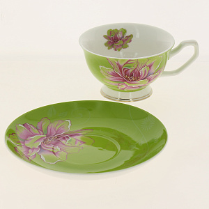 Чайная пара (чашка 200мл) BALSFORD Палитра Шиповник грин фарфор 000000000001183421