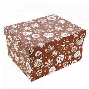 Коробка подарочная 230x190x130мм РУТАУПАК Елочные игрушки прямоугольная 000000000001208354