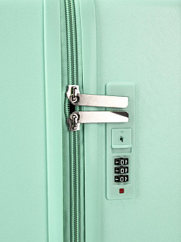 Чемодан на колесах S (38х20х43см) мишка мятный ABS 000000000001226531