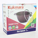 Кастрюля 2л KUKMARA Trendy style стеклянная крышка антипригарное покрытие Lime литой алюминий 000000000001209099