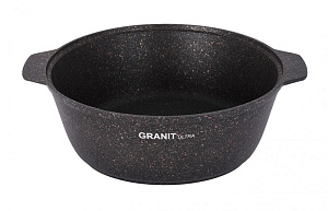 Кастрюля-жаровня 3л KUKMARA Granit Ultra Original стеклянная крышка антипригарное покрытие литой алюминий 000000000001204822