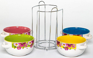 Набор салатников 4шт 520мл ELRINGTON Калейдоскоп ромашка керамика 000000000001205644