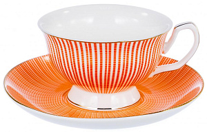 Чайная пара (чашка200мл) BALSFORD Палитра Арабеска оранжевая фарфор 000000000001183413