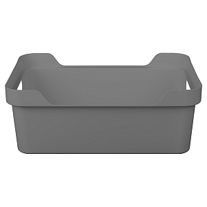 Ящик 38х27,6х14см 12л ECONOVA LUXE универсальный с крышкой серый пластик 000000000001206125