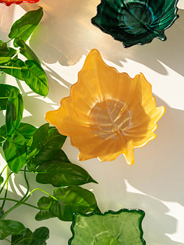 Ваза-конфетница 14см EFE GLASS Цветок металлик золото стекло 000000000001213534