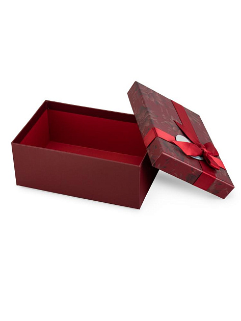 Подарочная коробка 23х17х10см ЦВЕТЫ бордо картон 000000000001229180