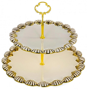 Этажерка-конфетница 2-х ярусная 22х22х3см/28,5х28,5х3см BALSFORD фарфор 000000000001194022