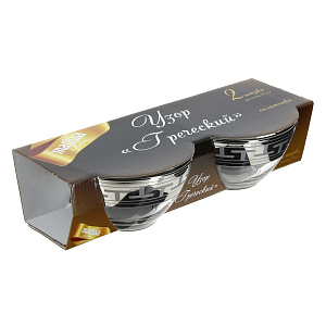 Набор салатников 2шт 13см ПРОМСИЗ Греческий узор стекло 000000000001121604