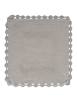 Коврик для туалета 50x50см DE'NASTIA кружево светло-серый хлопок 000000000001213786