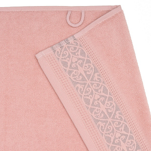 Полотенце махровое 30х60см DINA ME вензельный бордюр пыльная роза 100% хлопок 000000000001213133