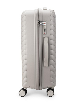 Чемодан на колесах L (48х30х75см) молния серый PP 000000000001226539