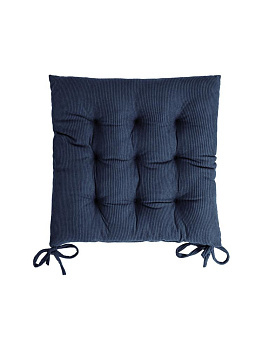 Подушка на стул 40х40см DE'NASTIA темно-синий вельвет полиэстер 000000000001226735