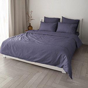 Пододеяльник 145x210см DE'NASTIA сиреневый страйп-сатин 1см хлопок 100% 000000000001226096