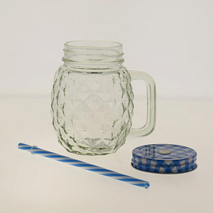Кружка-банка 400мл Ананас прозрачная M020138/R030482 стекло 000000000001175932