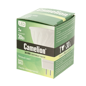 Лампа LED3-JCDR-830-GU5.3 Camelion 000000000001125846