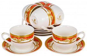 Набор кофейный 12 предметов (чашка 120мл-6шт/блюдце-6шт) BALSFORD Эстелла Марианна подарочная упаковка фарфор 000000000001197881