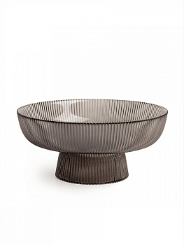 Фруктовница 27см 2л DE'NASTIA Гофре черный стекло 000000000001227973