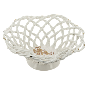 Конфетница 24х10см ПОВОД Волна коса белая керамика 000000000001171101