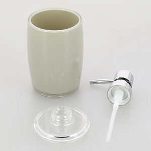 Диспенсер для жидкого мыла 300мл DE'NASTIA овал бежевый пластик 000000000001207097