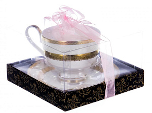 Пара чайная 230мл/блюдце BALSFORD Саксония золото/белый подарочная упаковка фарфор 000000000001193942