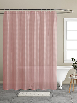 Шторка для ванной 180x200см DE'NASTIA с рельефным рисунком розовый пева 000000000001209074