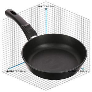 Сковорода Титан НМП, 20 см, литая 000000000001141301