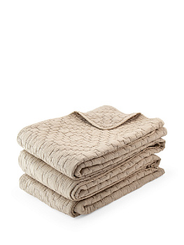 Покрывало DE'NASTIA Пиксель двустороннее 240х240см 100%Полиэстер золото U000148 000000000001199208