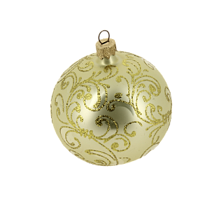 Декоративное украшение 9см Шар 4,5 БИРЮСИНКА Парча стекло 000000000001039408