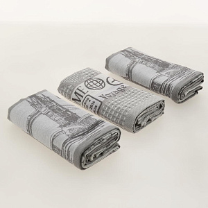 Комплект кухонных полотенец 50х70см 3шт CLEANELLY Бон вояж пестроткань 100% хлопок КЦ560-556х2-2597 000000000001198648