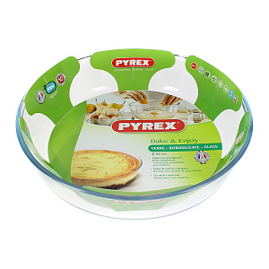 Форма для выпечки 26см PYREX круглая высокий гофро-борт стекло 000000000001011099