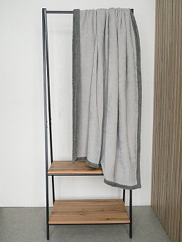 Плед 150x200см DE'NASTIA twinsoft светло-серый/темно-серый шенилл/шерпа полиэстер 000000000001229831