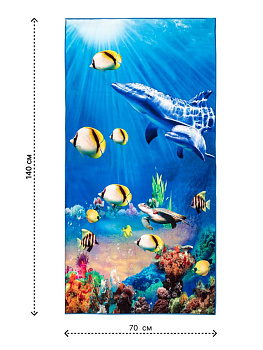 Полотенце пляжное 70х140см Океан микрофибра полиэстер 000000000001227516