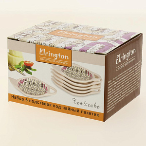 Набор подставок для чайных пакетиков 6шт ELRINGTON Дхарави подарочная упаковка керамика 000000000001197956