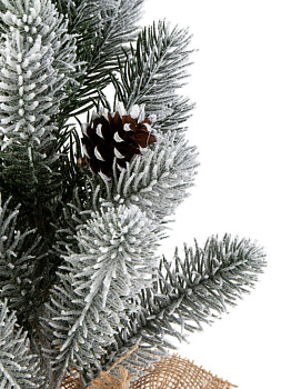 Ель искуственная 38,5см заснеженная с шишками  литая 000000000001228779