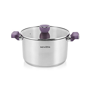 Кастрюля с крышкой 3,4л Servitta серия Viola нержавеющая сталь 000000000001221620