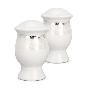 Набор столовой посуды 24 предмета Stephanie серебро (обеденная-6шт/десертная-6шт/суповая-6шт/блюдо-2шт/салатник/салфетница/набор специй) фарфор 000000000001219809