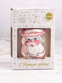 Декоративное украшение Гриб 12см БИРЮСИНКА розовый стекло 000000000001207663