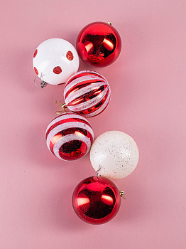 Декоративное украшение Набор шаров 8см 6шт MANDARIN полистирол 000000000001209350