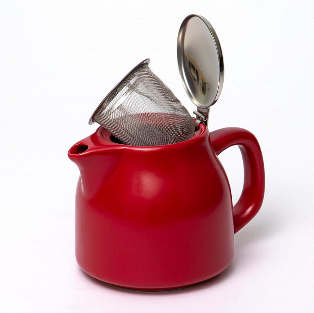 Чайник керамика 500мл с фильтром подарочная упаковка МАТОВЫЙ Красный 109-06006 000000000001195484