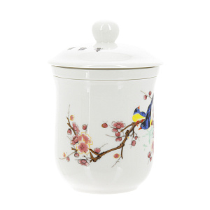 Кружка с блюдцем и ситом Птицы на ветке ТимА 000000000001132893