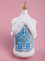Декоративное украшение Избушка 12см БИРЮСИНКА голубой стекло 000000000001207661